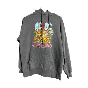 ACDC Band Concert Sweatshirt Hoodie Music Fan Tour Rock Gray M / L